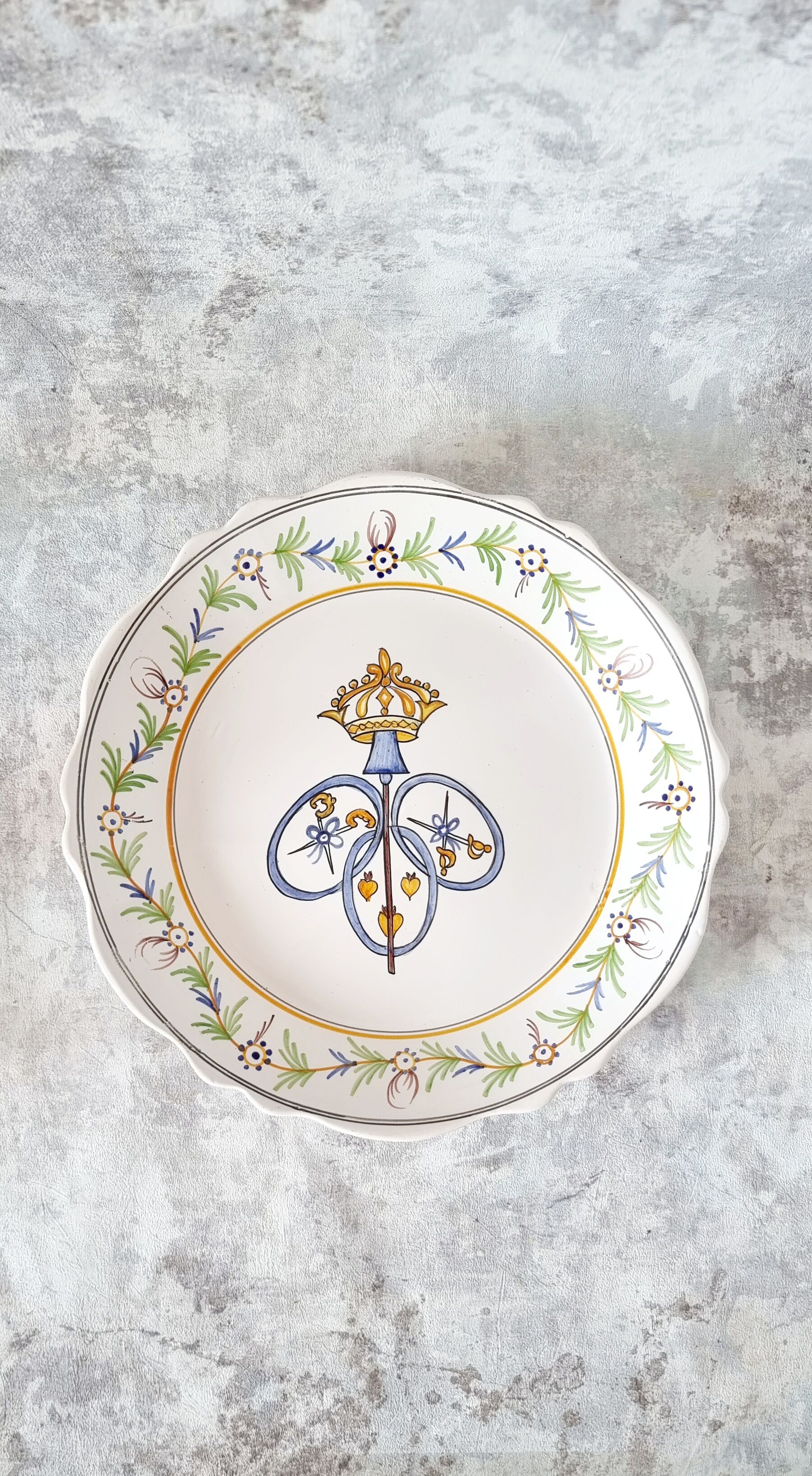 Old Ceramic Plate of Nevers of the Centenary of the French Revolution S.XIX