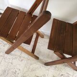 Folding chairs "by the wood fire"
