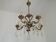 French Art Nouveau 5-Light Bronze 3 sided Crystal Cage Chandelier