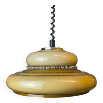 Acrylic retractable pull down pendant lamp