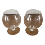 2 verres à cognac en verre