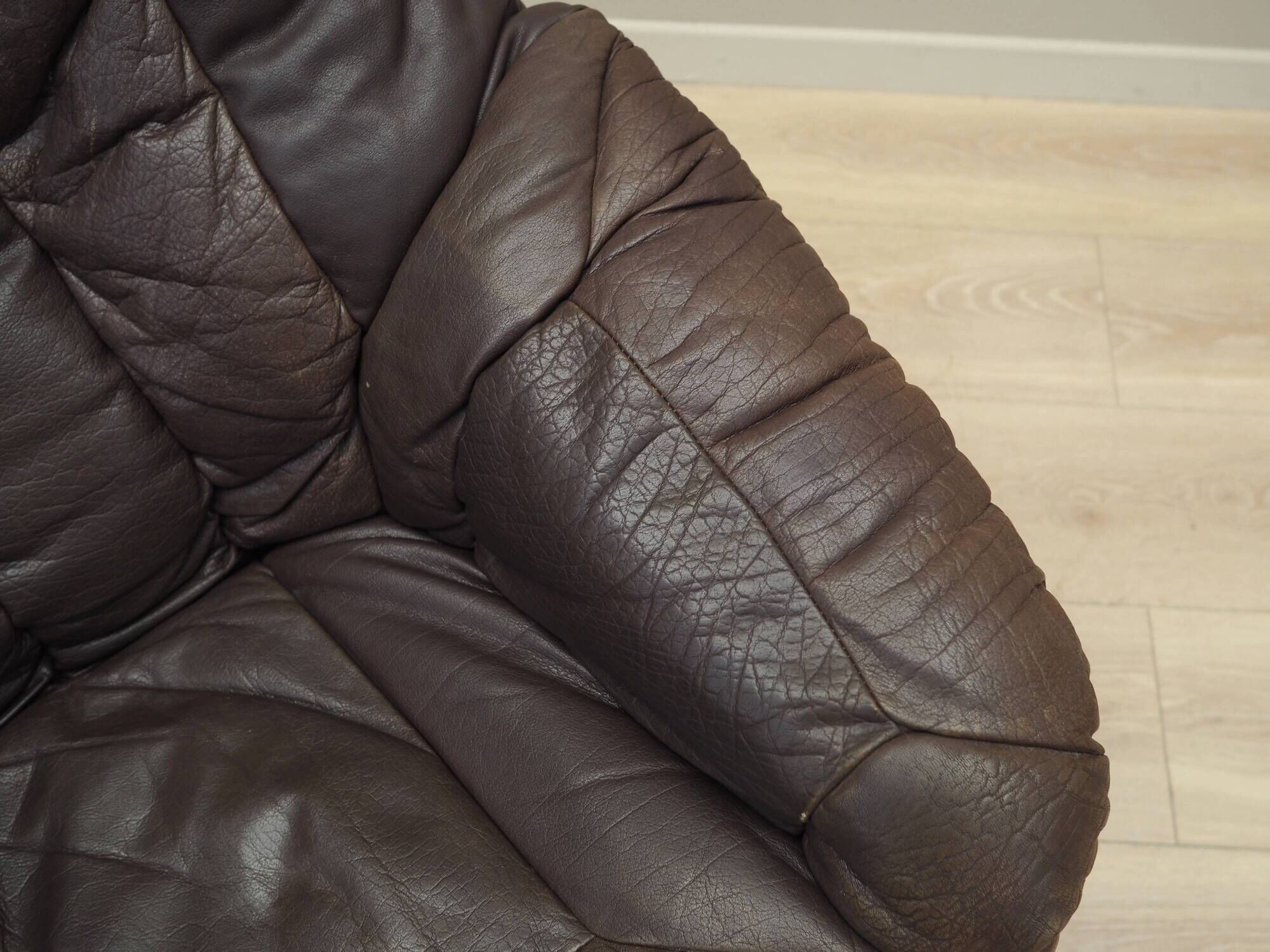 Leather swivel armchair, Danish design, 1960s, designer: H.W. Klein, manufacture: Bramin