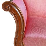 Small mid-19th century boat sofa in walnut