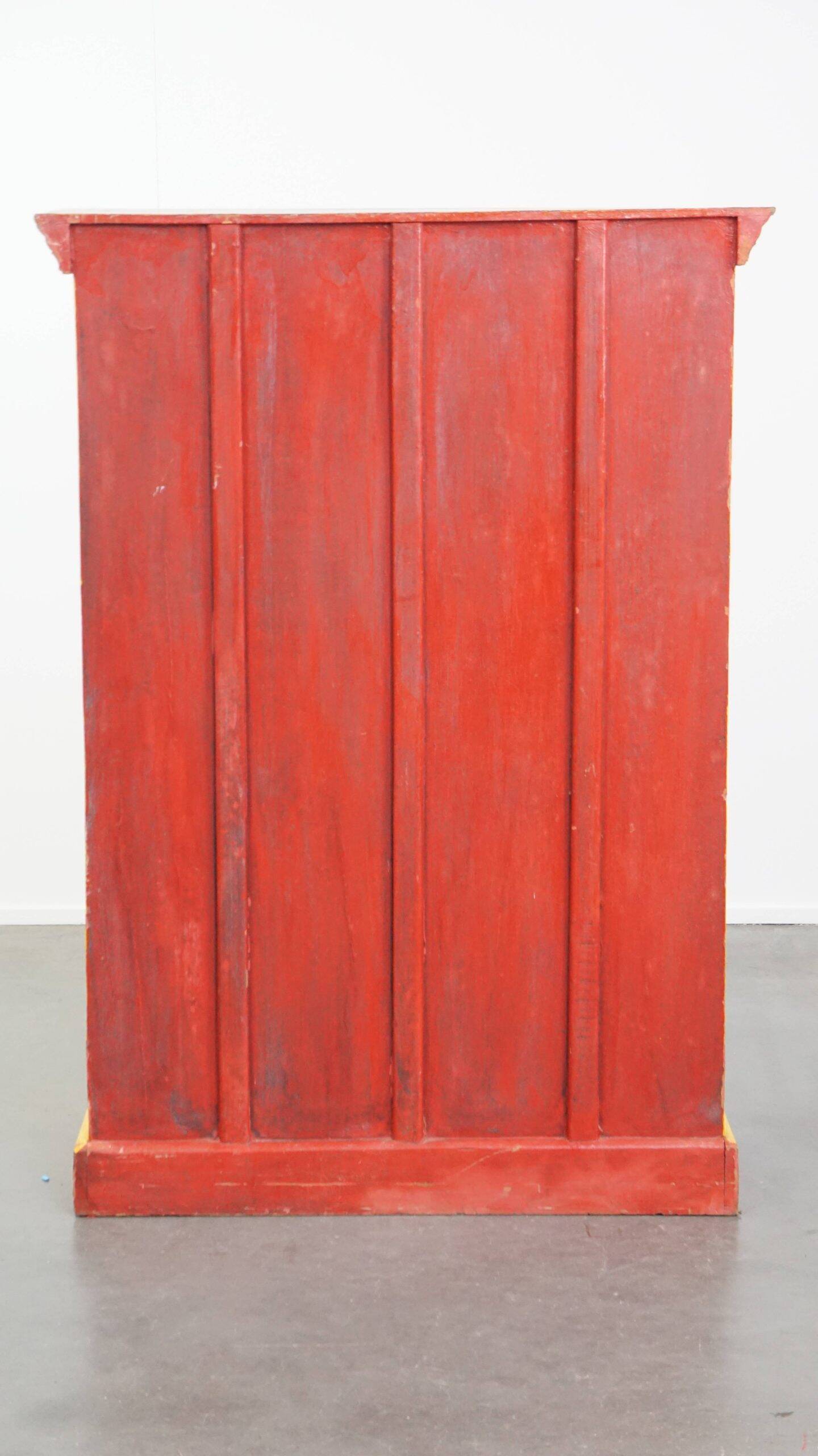 Antique painted folk art cabinet