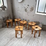 Set of 6 Olof Ottelin stools, Finland 1950.