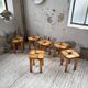 Set of 6 Olof Ottelin stools, Finland 1950.