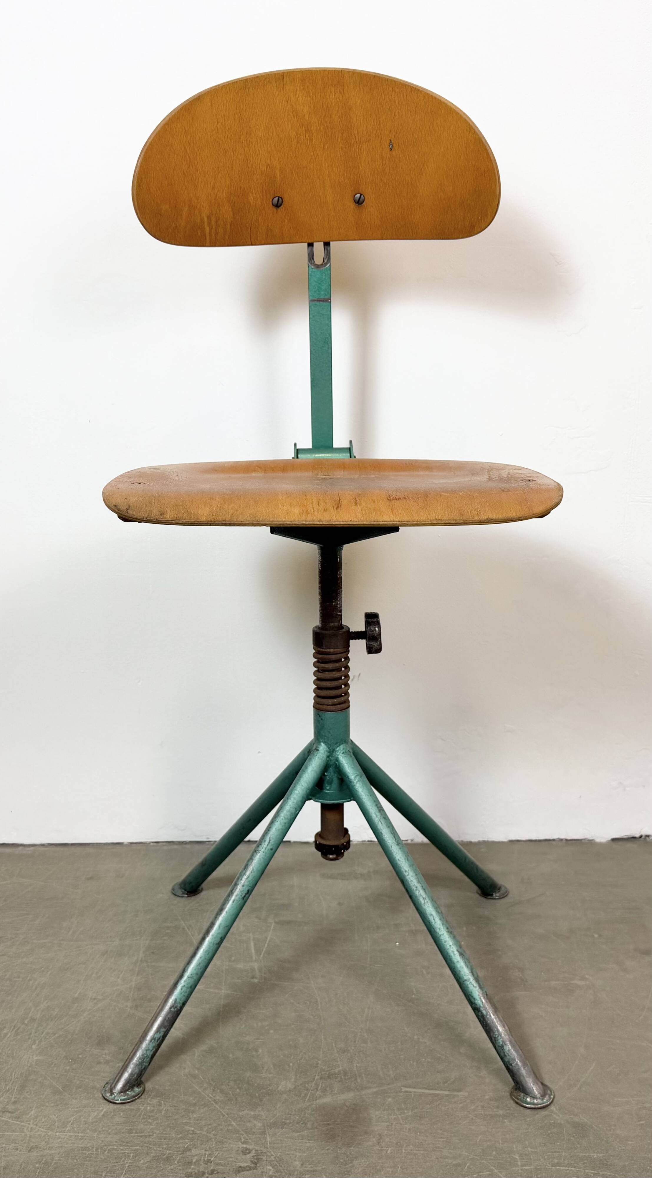 Dark Green Industrial Workshop Chair, 1950s