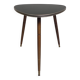 Triangular vintage side table, coffee table, tripod