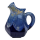Old flamed ceramic jug. Very beautiful shades of blue, 6 sides.