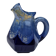 Old flamed ceramic jug. Very beautiful shades of blue, 6 sides.