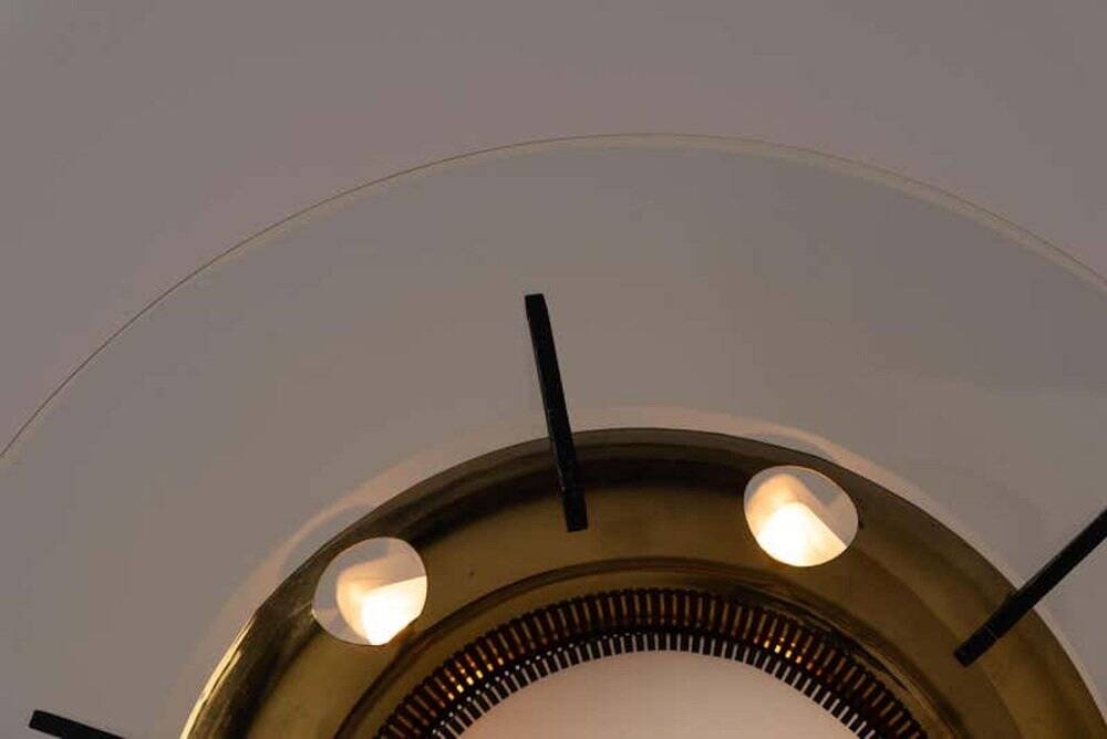 Pendant Light in Glass and Brass from Stilnovo, Italy, 1950s