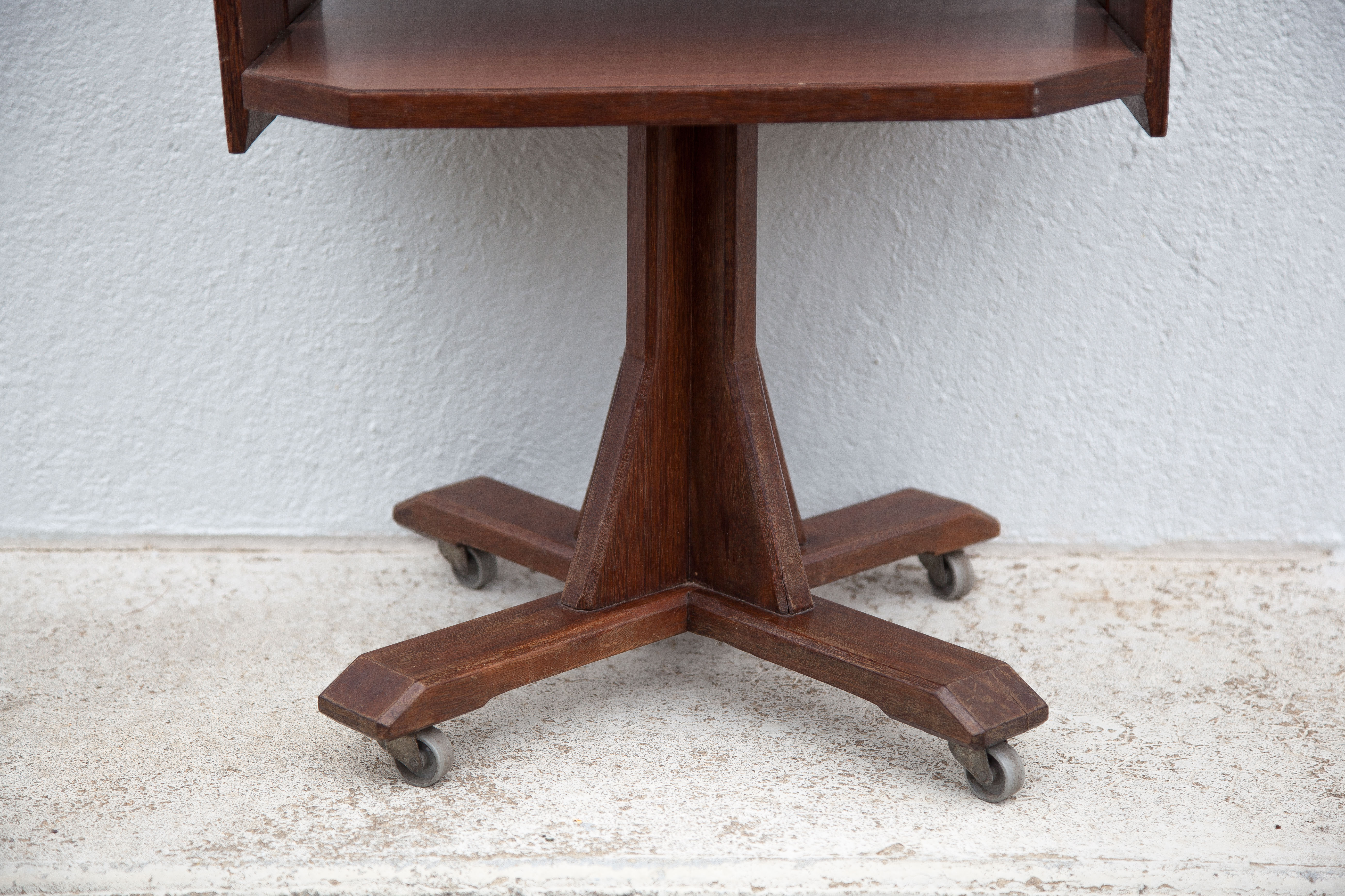 Vintage wooden furniture on casters, Formica furniture, side table