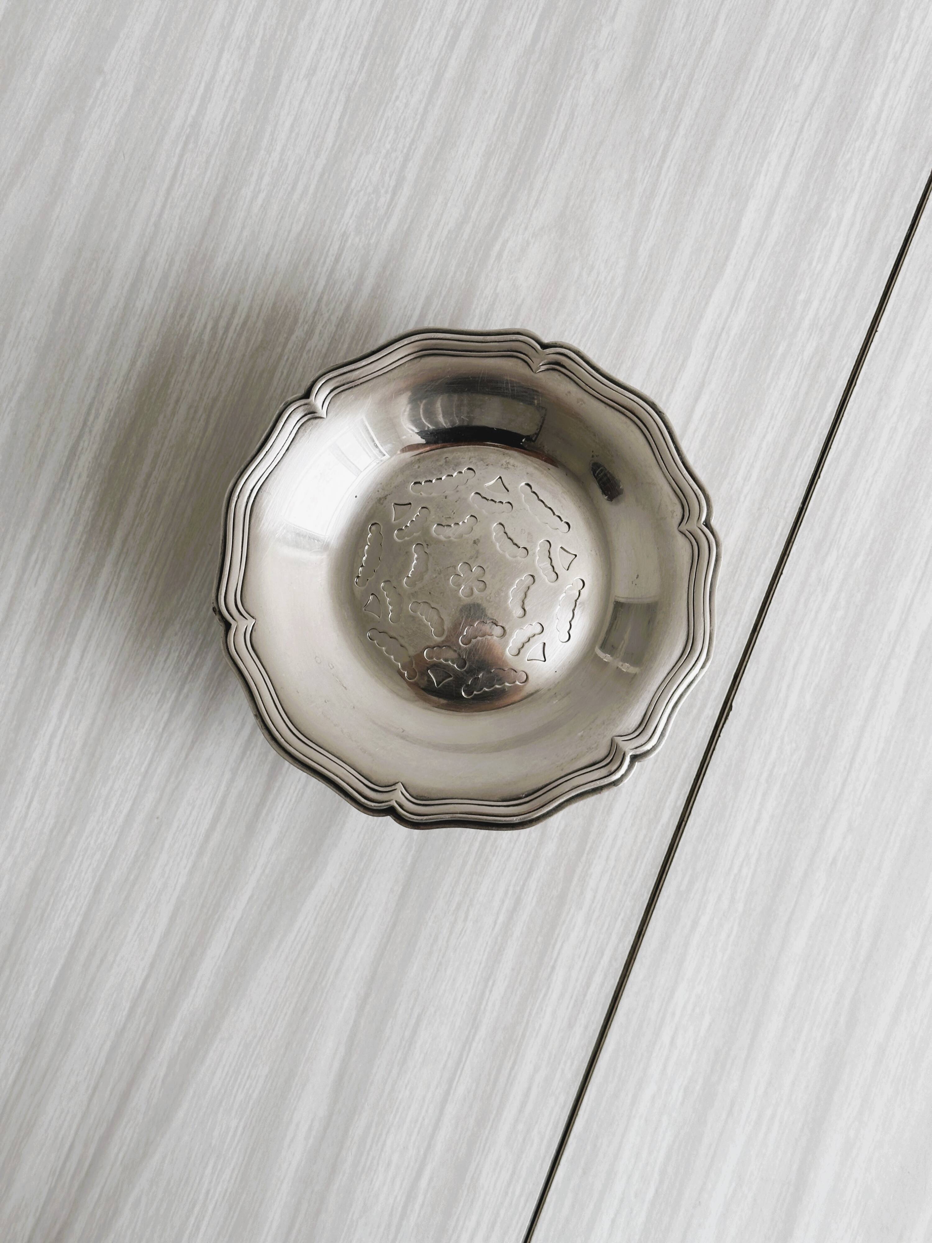 Antique metal butter dish