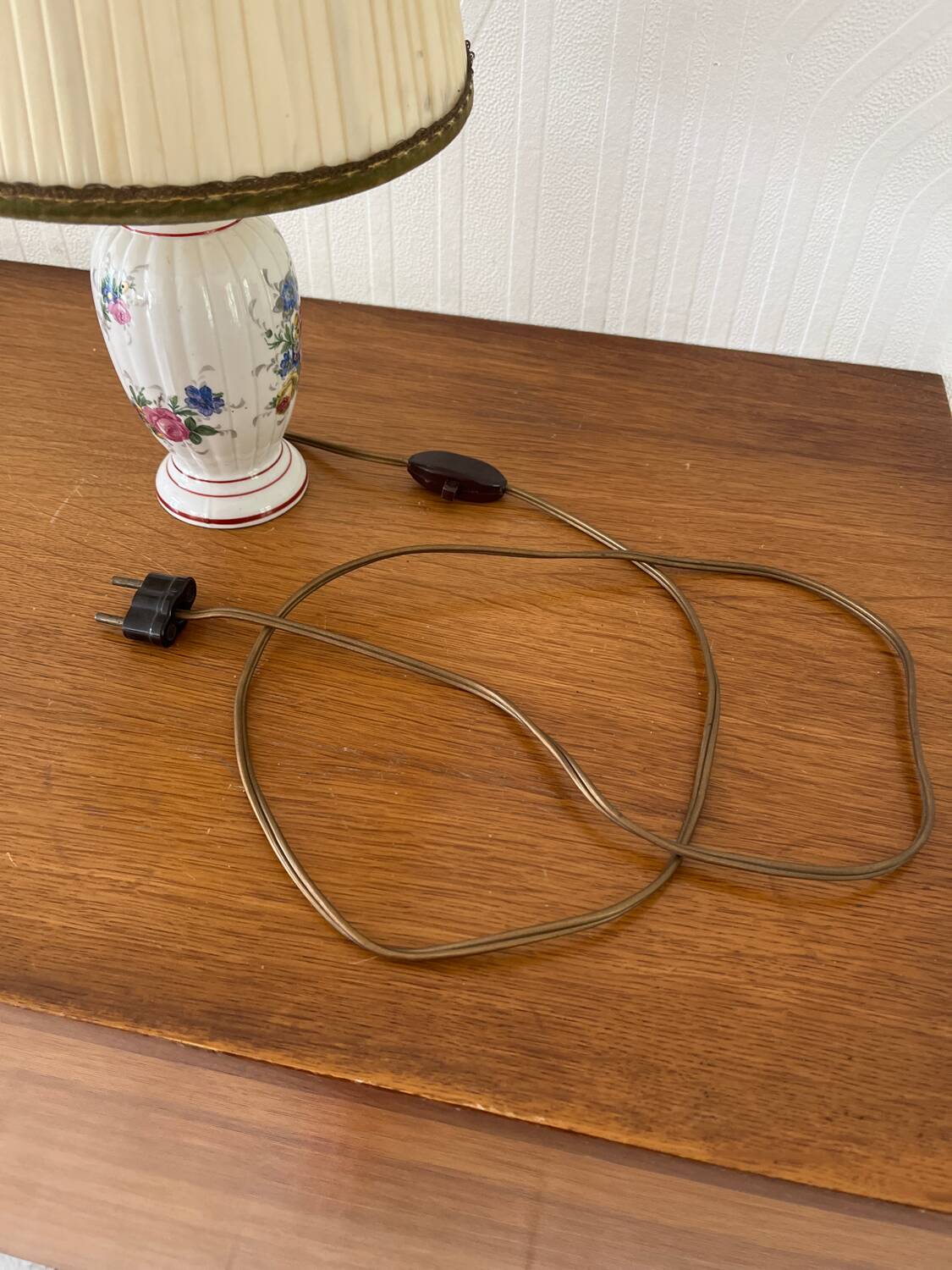 Lampe de chevet Vintage pied en porcelaine
