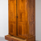 Biedermeier wardrobe in solid cherrywood veneer, germany, 19th century
