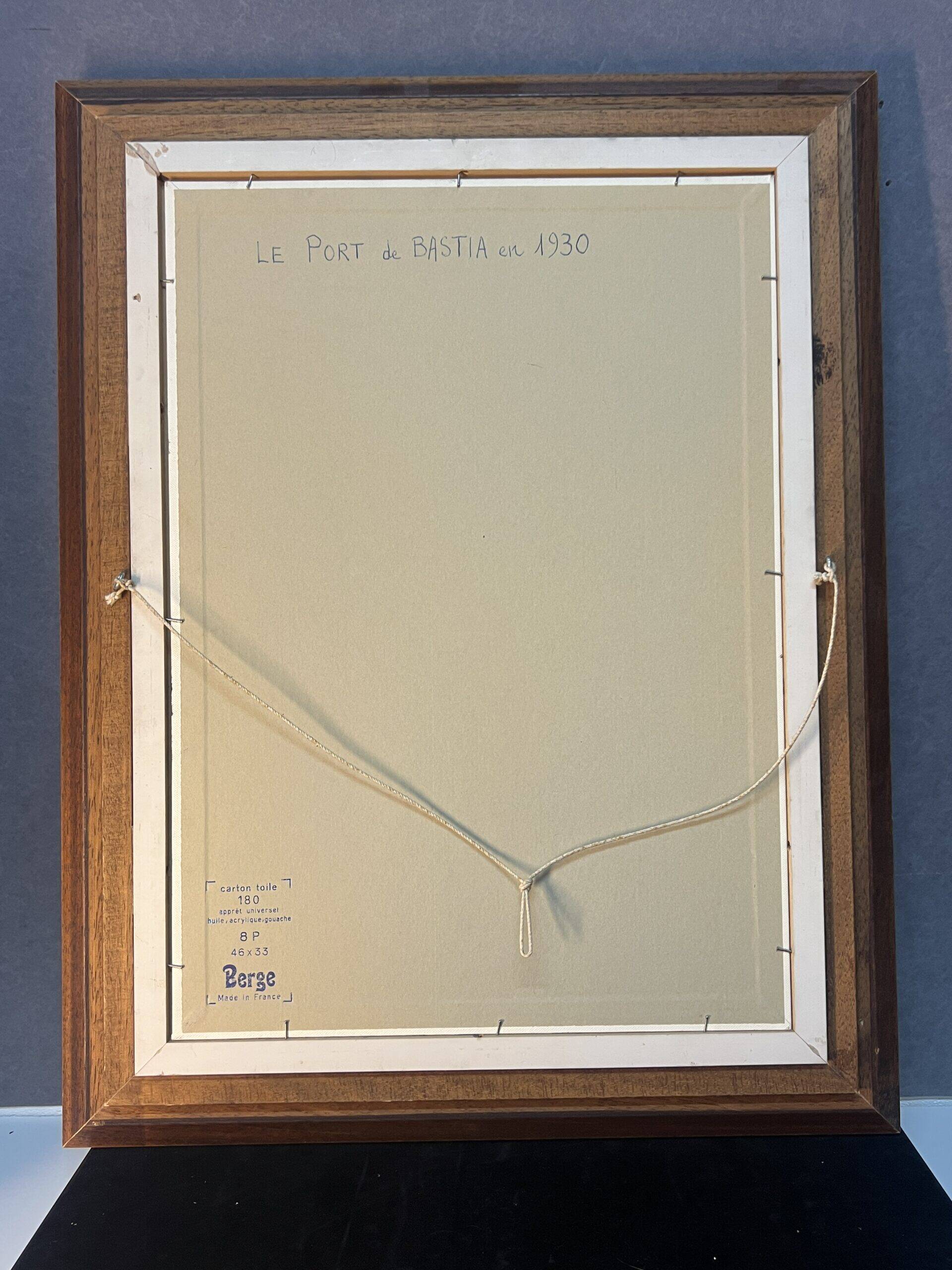 Painting by G. Bournonville, signed and dated 1986, oil on cardboard, boats at the quay