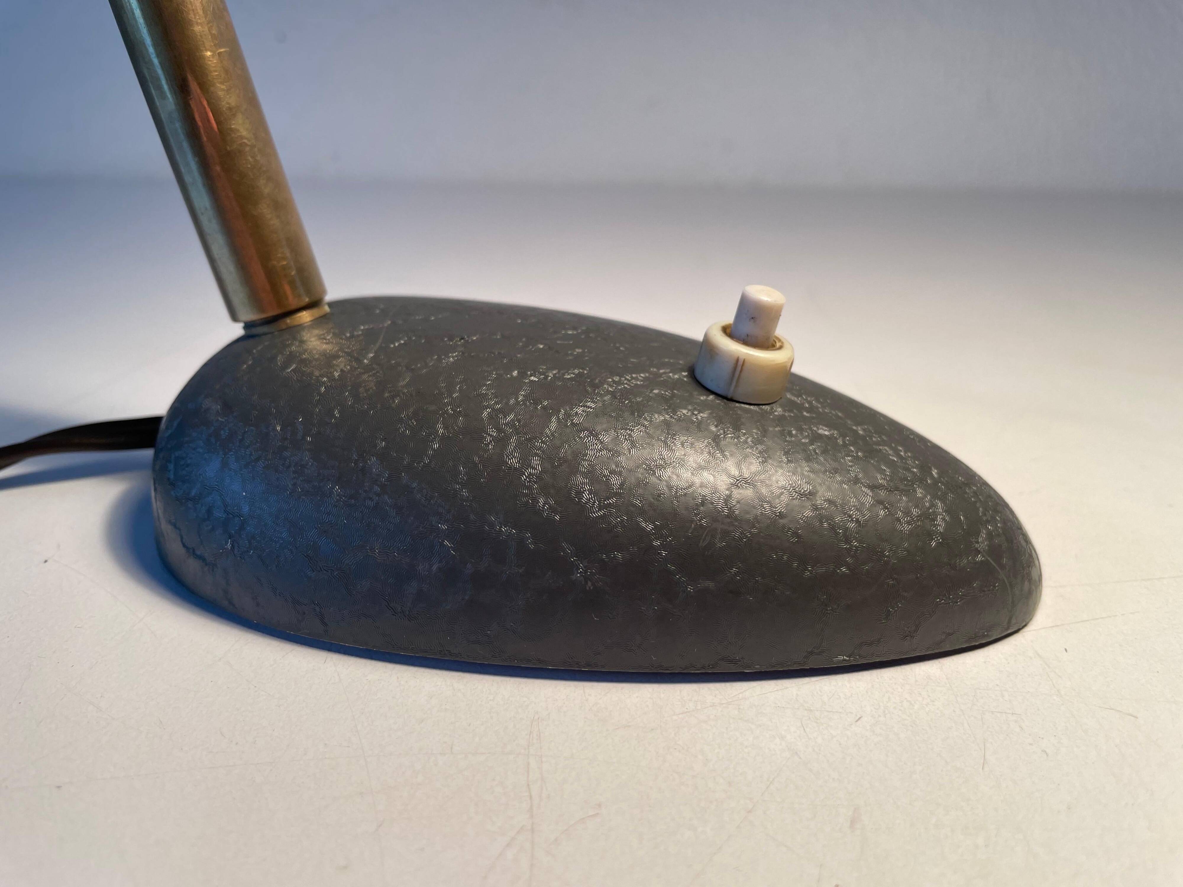 Mid-century grey metal desk lamp, 1960s, Germany