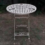 Folding garden table, wrought iron
