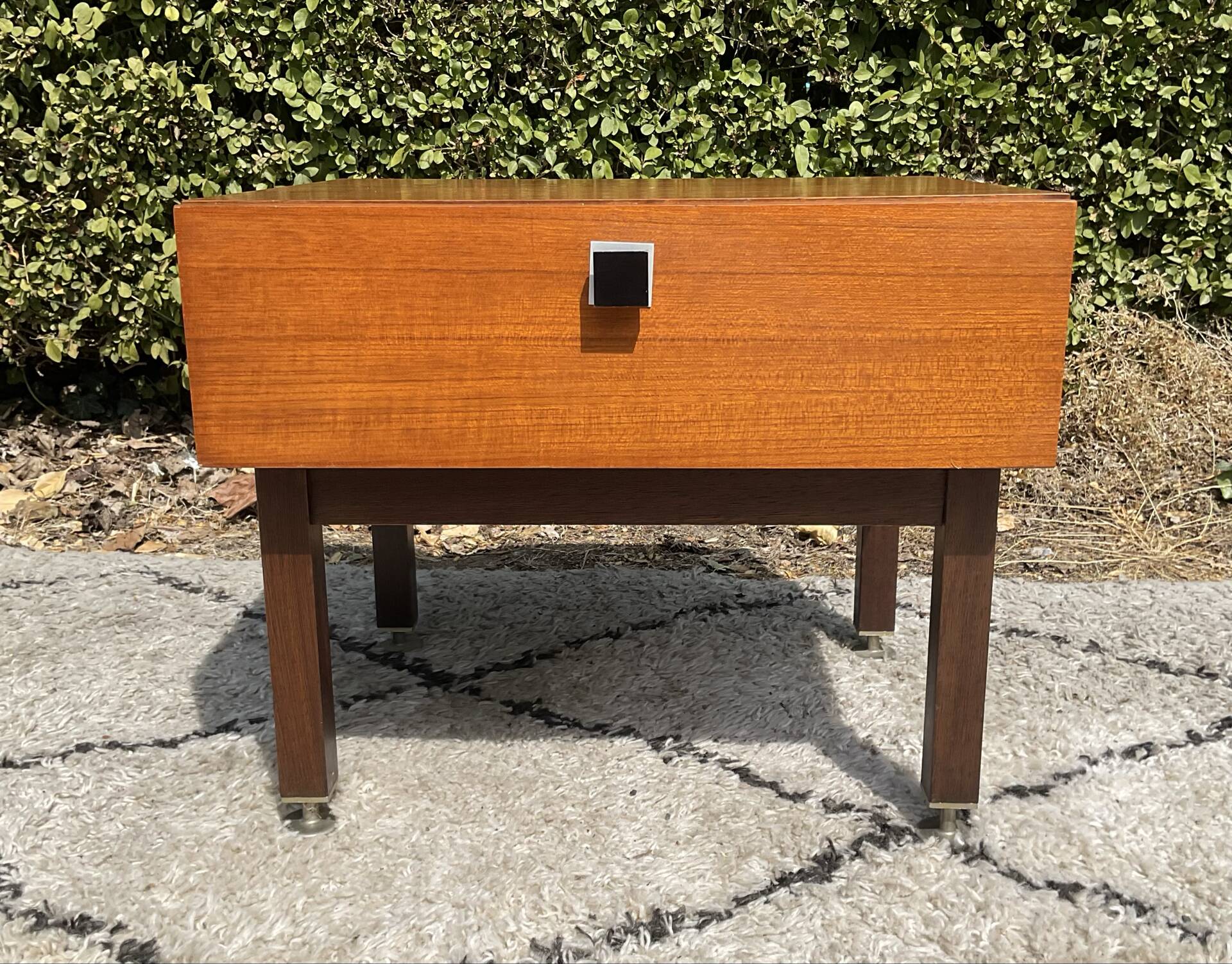 Vintage bedside table from the 60s-70s in teak.