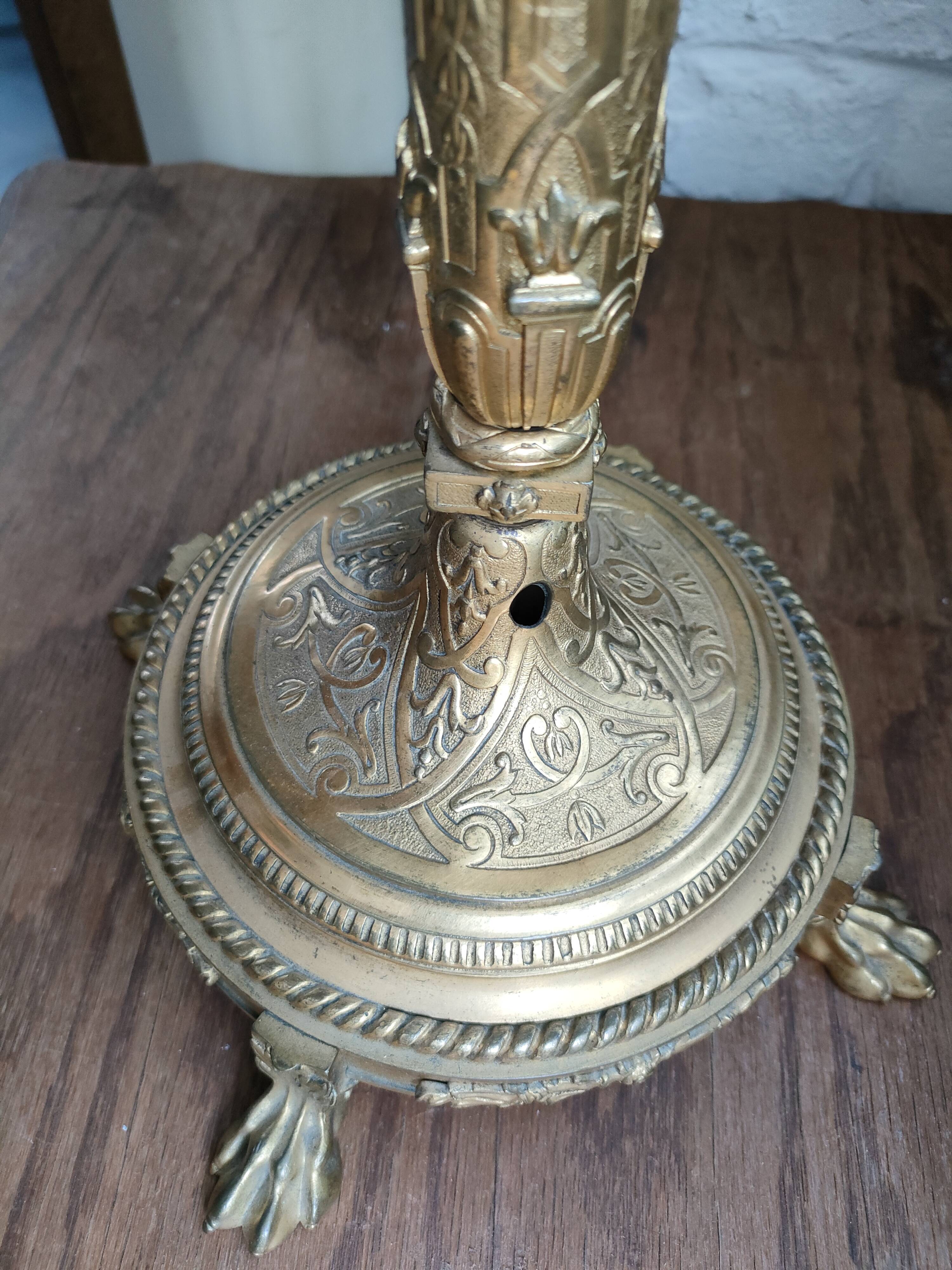 Large gilded bronze candelabrum, Louis XVI style, late 19th century – 5 lights