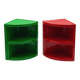 Pair of Colourful 1970s Gedy Wall Shelves in Red and Green