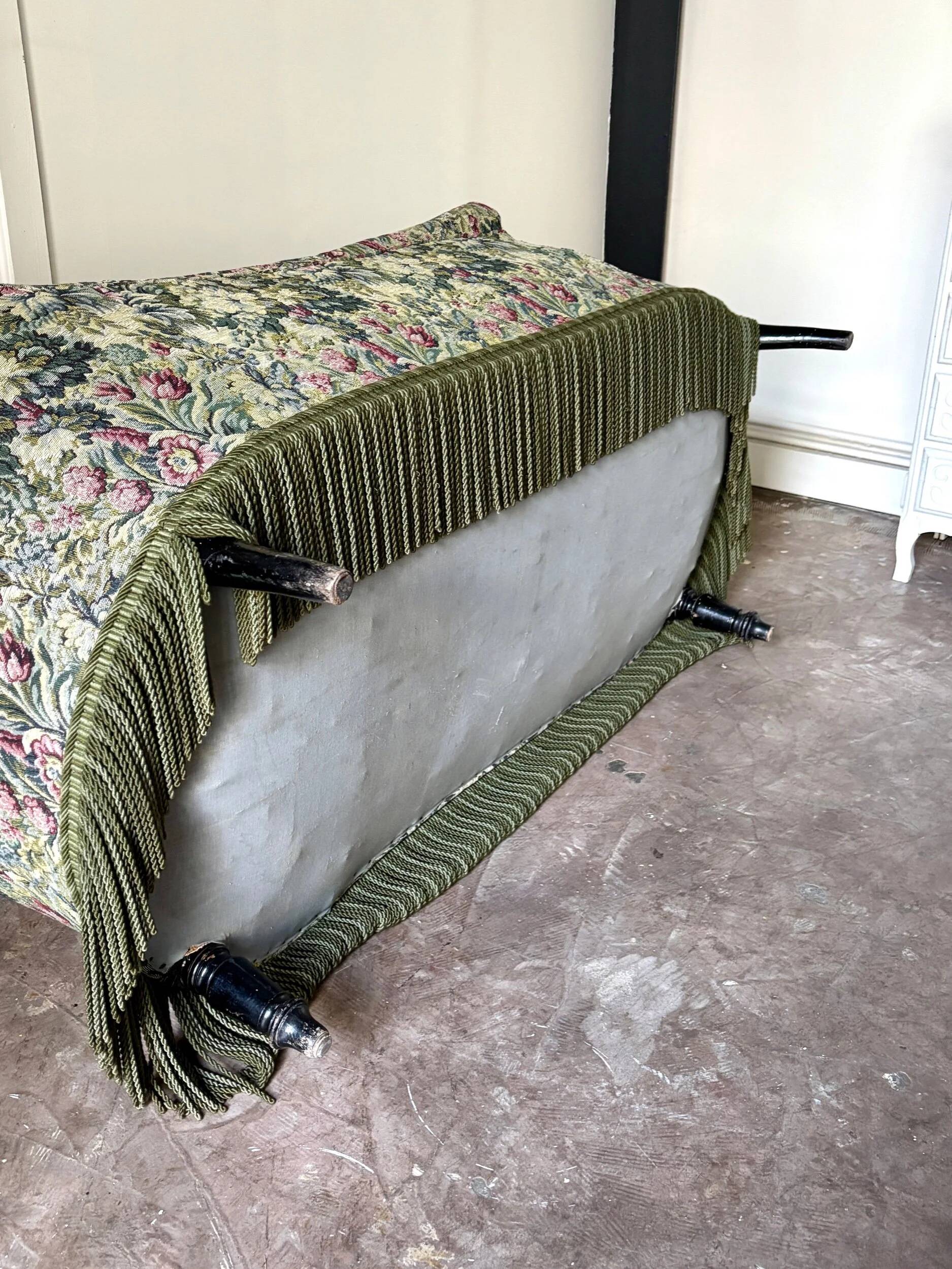 Floral cotton jacquard chaise longue