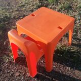 Children's orange table and chair set Progarden Italy