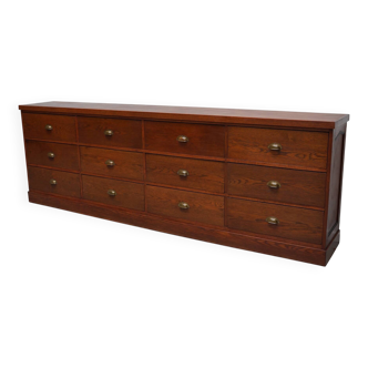 Large Vintage Dutch Oak Art Deco Shop Cabinet / Sideboard, 1930s