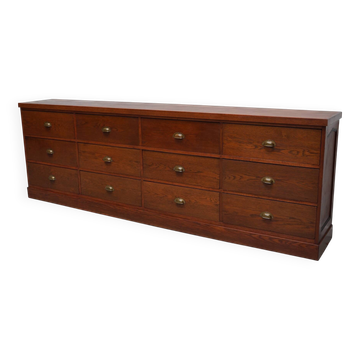 Large Vintage Dutch Oak Art Deco Shop Cabinet / Sideboard, 1930s