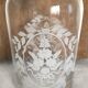 Engraved flask, floral pattern, bathroom decoration