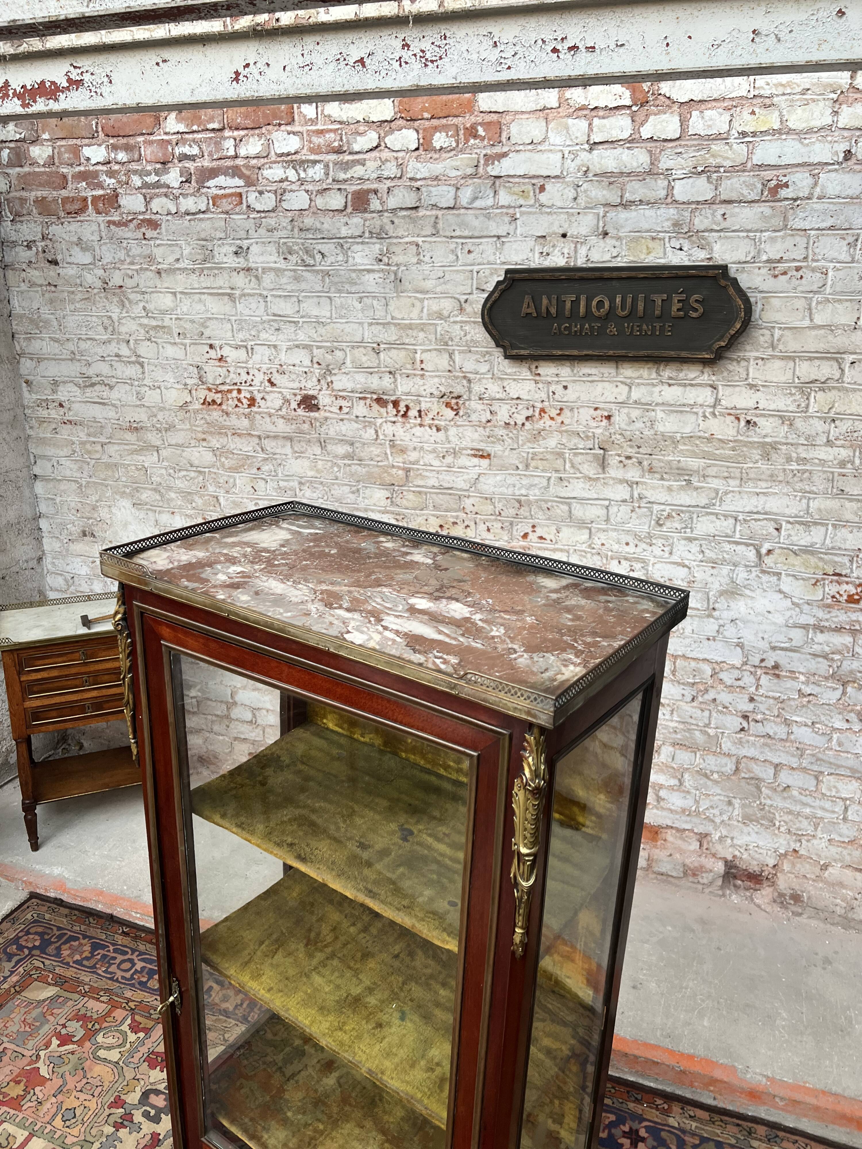 Mahogany showcase Louis XVI XIX style Century