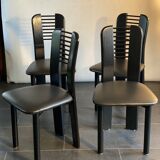 Ensemble de 4 chaises post-modernes brutalistes