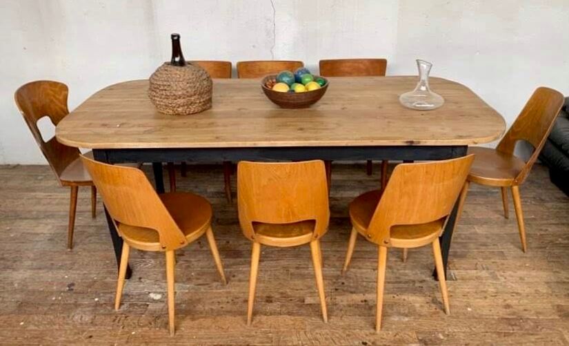 Solid wooden farm table length 204 cm