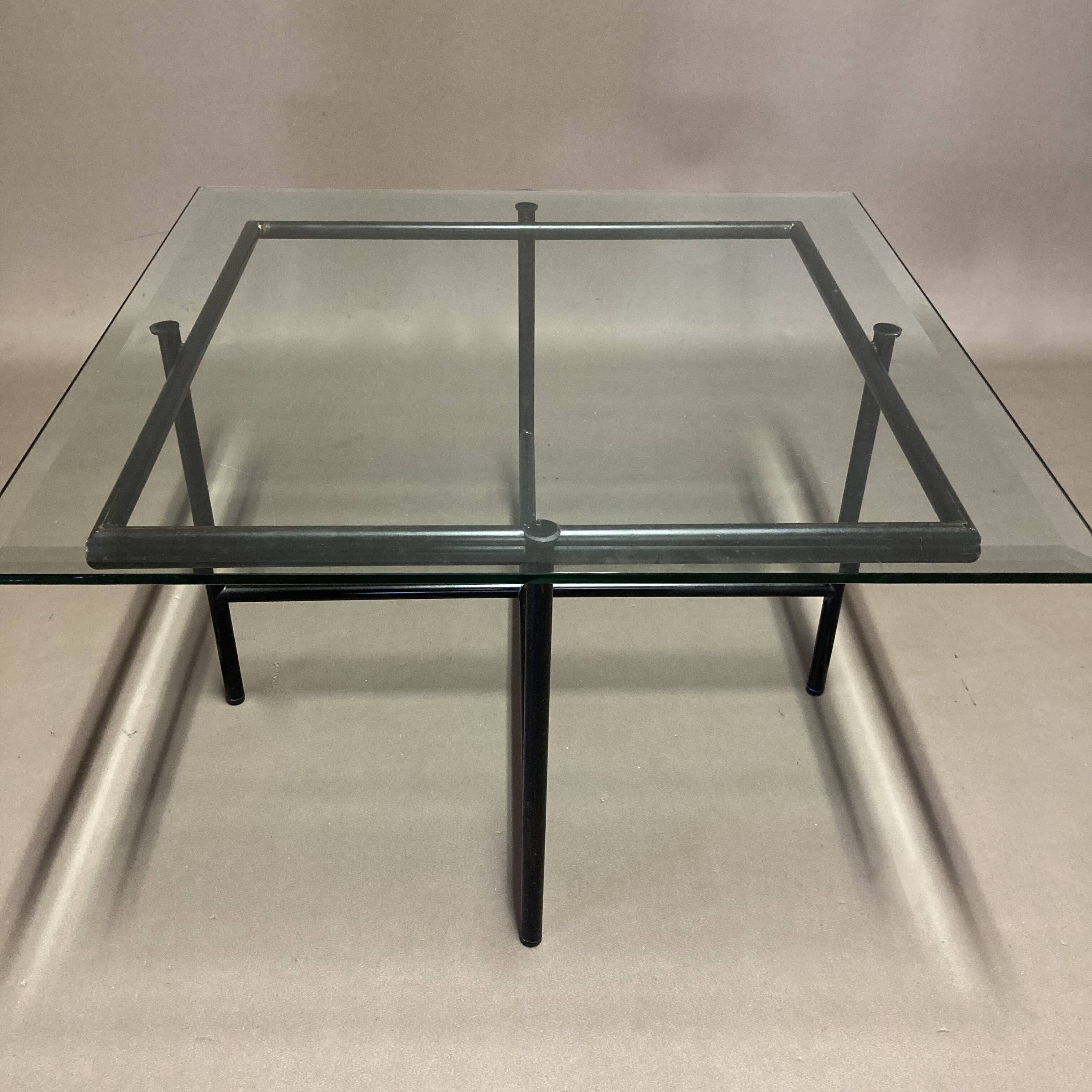 Glass and metal coffee table design 1950.