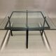 Glass and metal coffee table design 1950.
