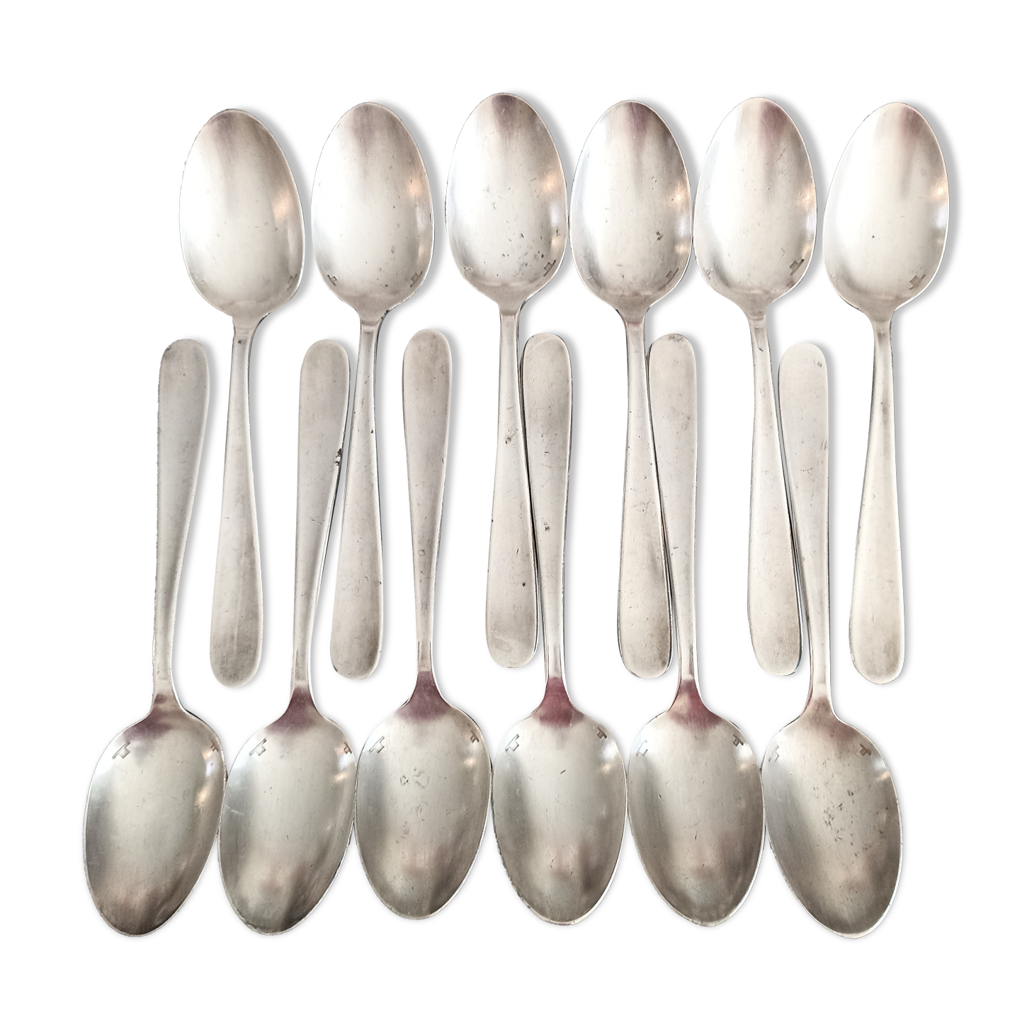 Set of 12 Christofle tablespoons in silver metal