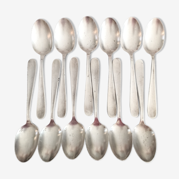 Set of 12 Christofle tablespoons in silver metal