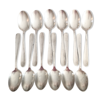 Set of 12 Christofle tablespoons in silver metal