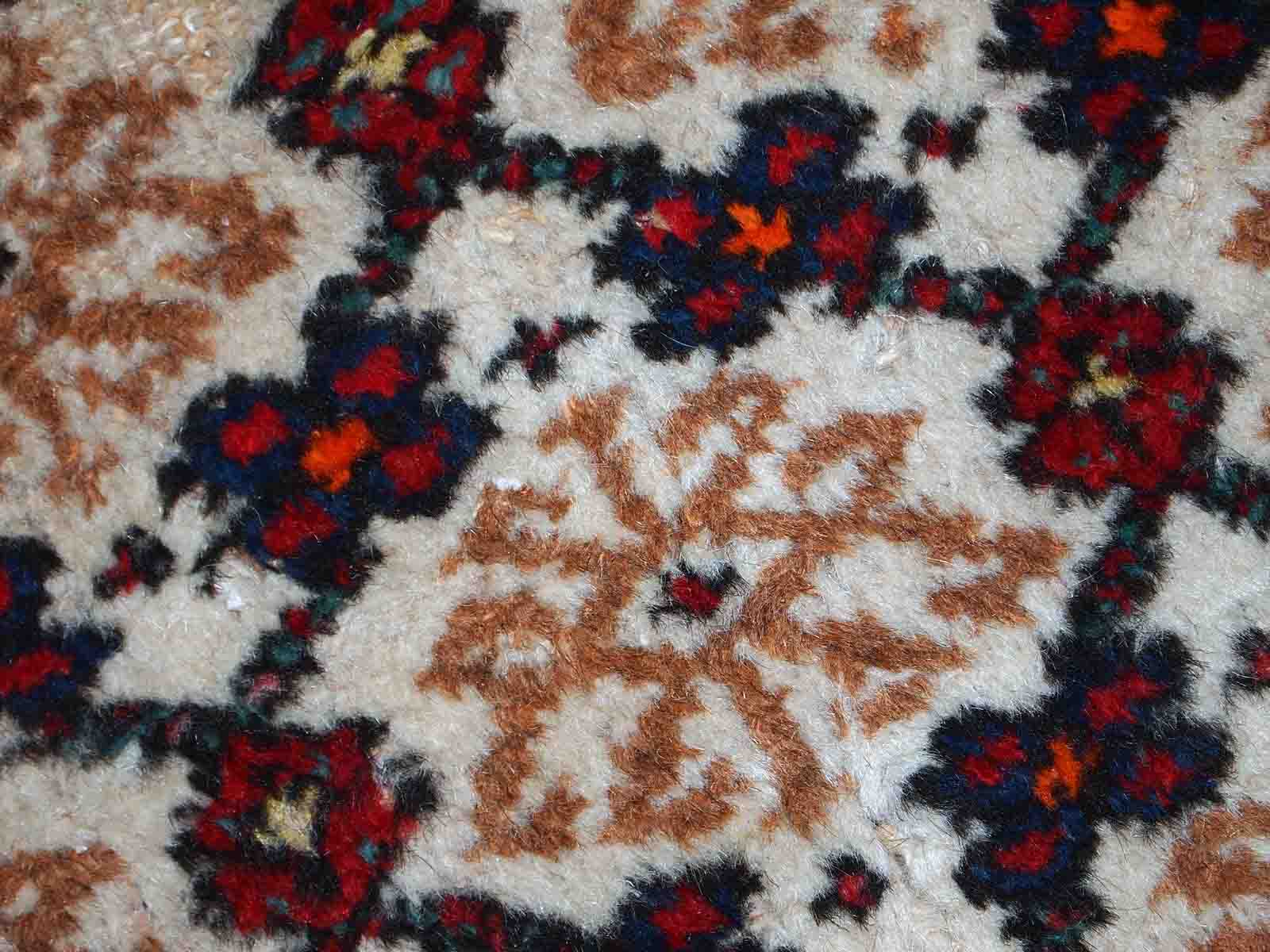 Vintage Persian Carpet Hamadan handmade 80cm x 207cm 1960s, 1C378