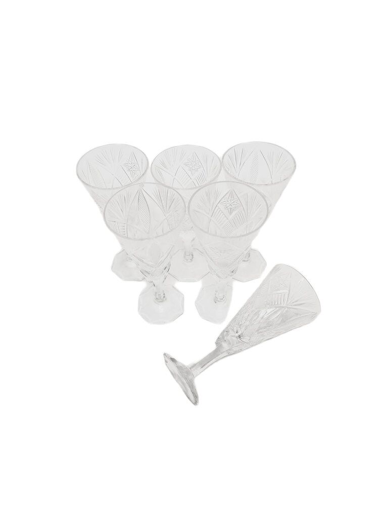 Art Deco Polish champagne glasses, 1900s, set of 6