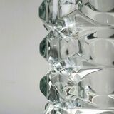 Translucent pressed glass vase, Windsor model of Luminarc 70s'