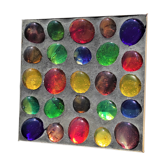 Cendrier à pastilles en verre de diverses couleurs forme carré vers 1960 / 1970