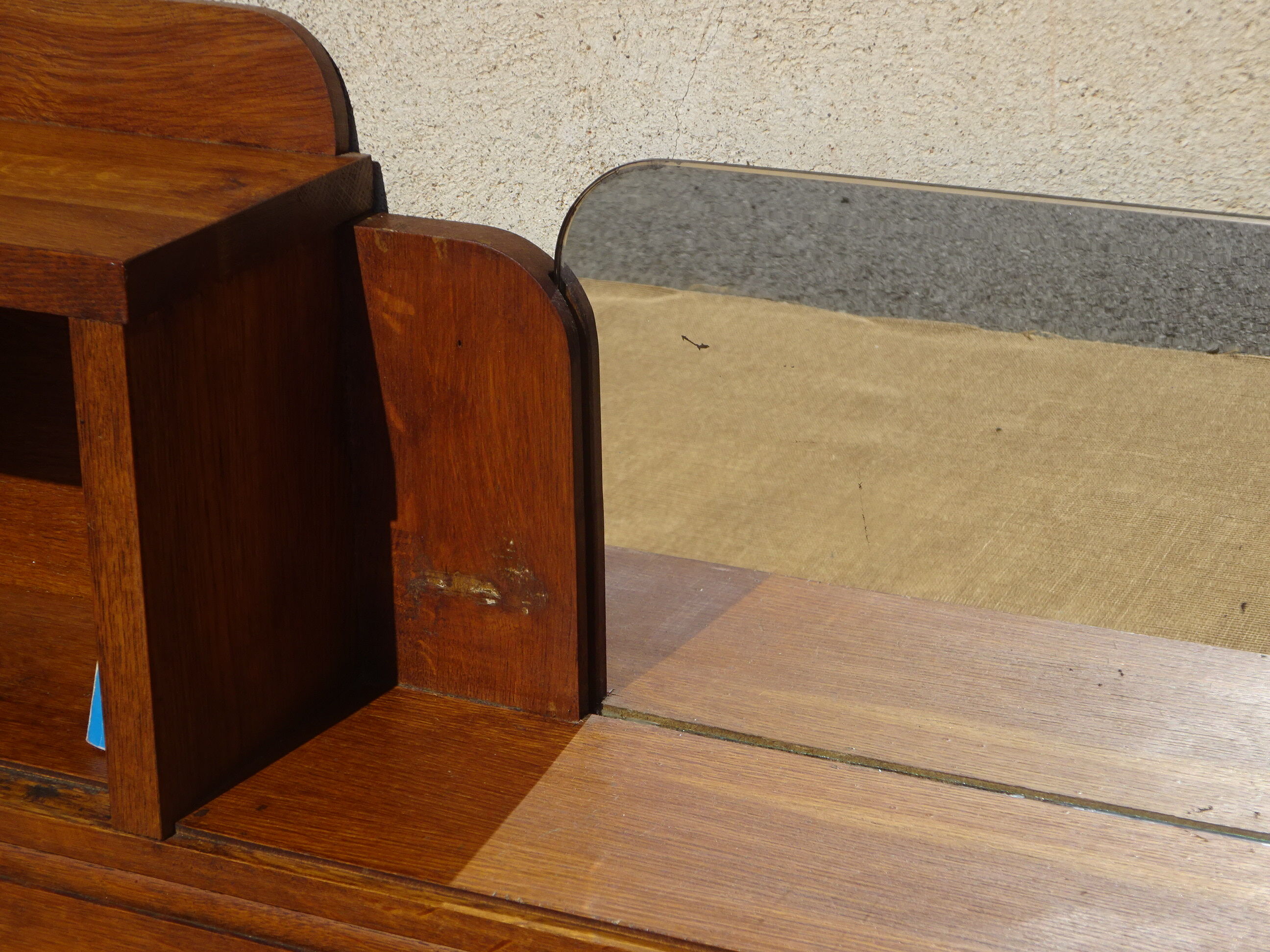 Cozy oak with sliding doors and mirror, art deco era