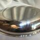 Silver metal hollow oval dish