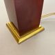 Lampe de table moderniste rouge catalina et tube en laiton, italie, années 1960