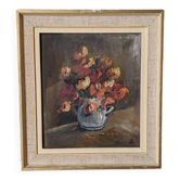 Tableau acrylique sur carton nature morte décoration campagne bohème