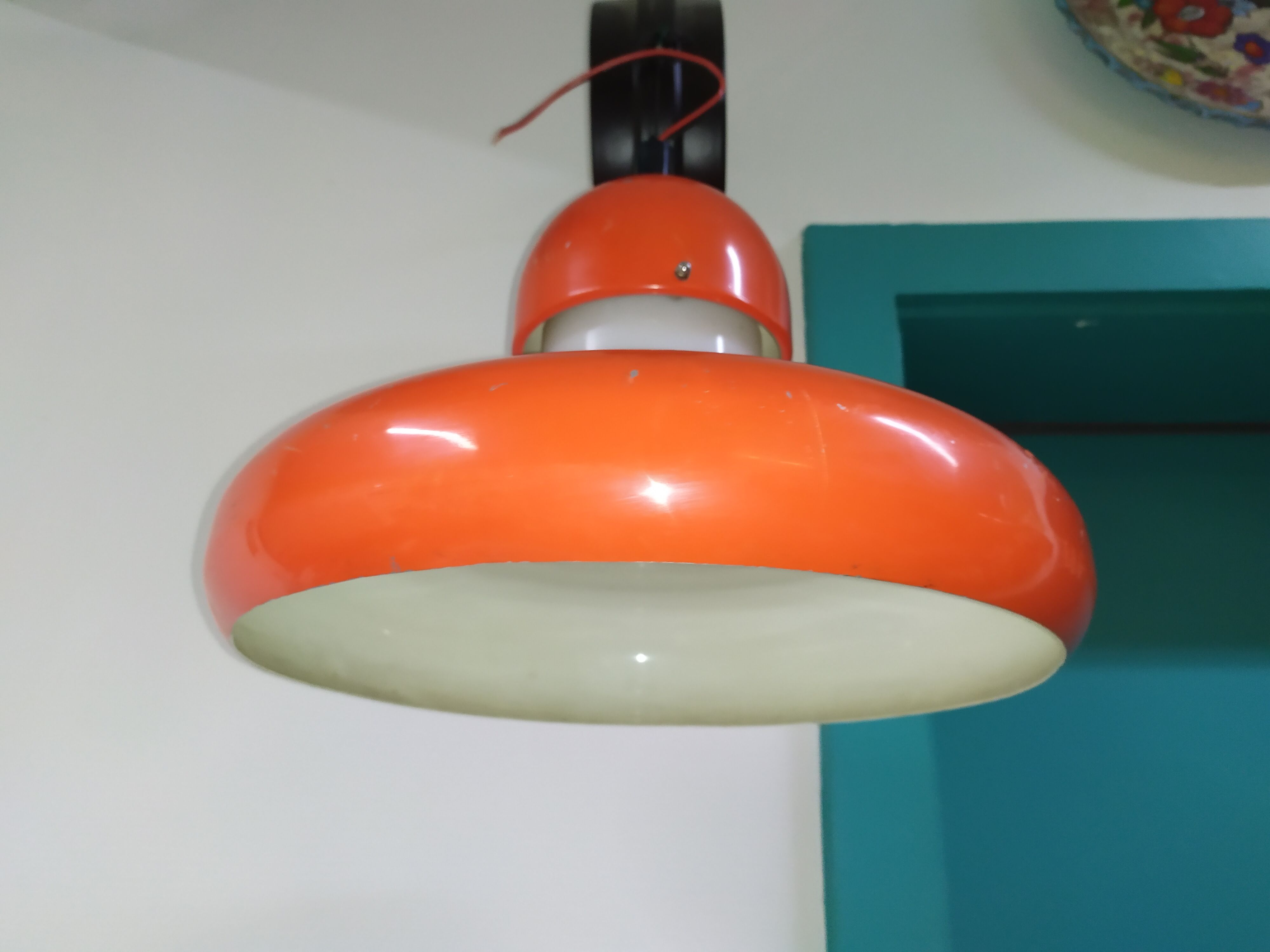 Orange suspension lamp