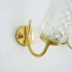 Pair of brass glass tulip wall lights 50-60s