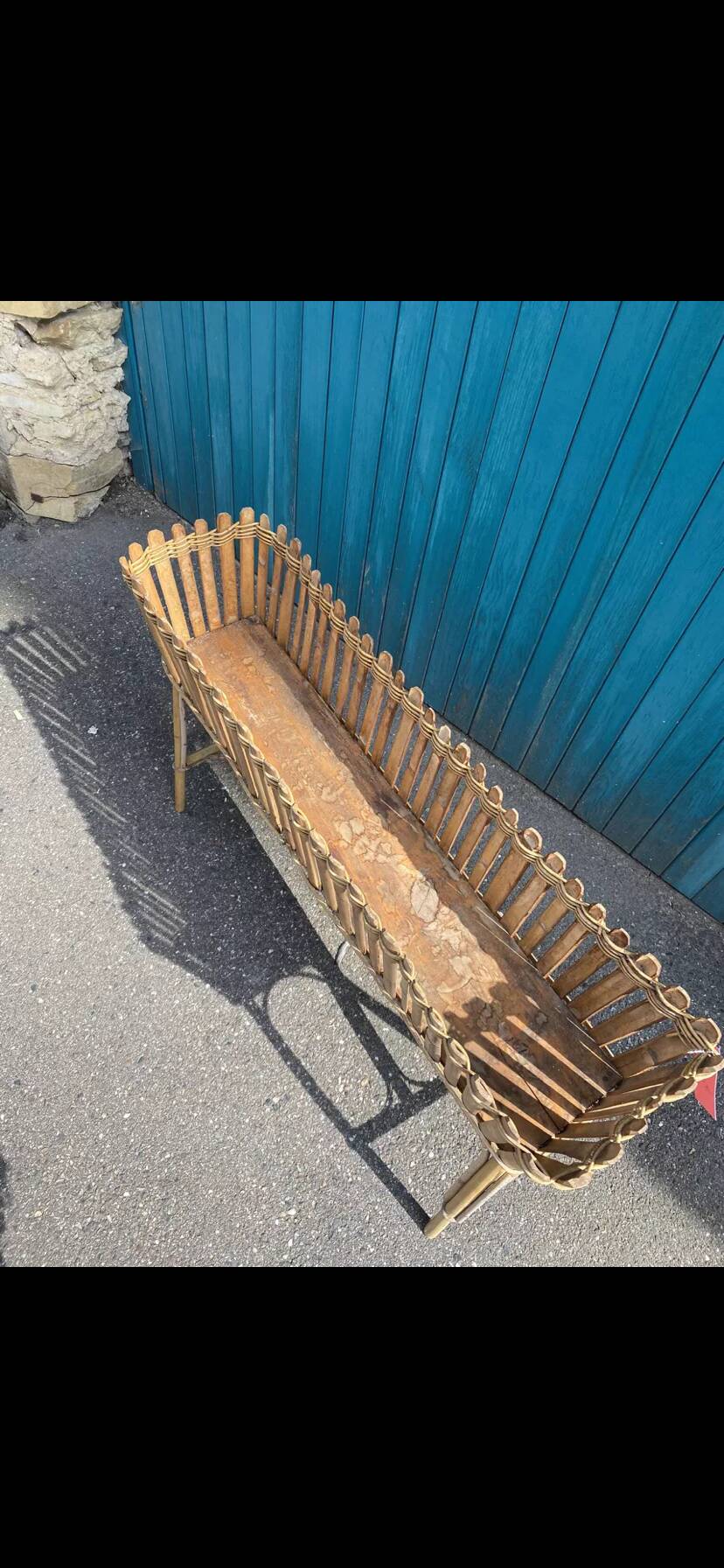 Large vintage bamboo planter