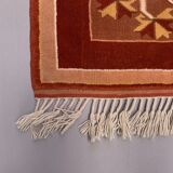 Old Turkish Milas Rug 200x142 cm vintage carpet Ushak Region Beige Rust Medium